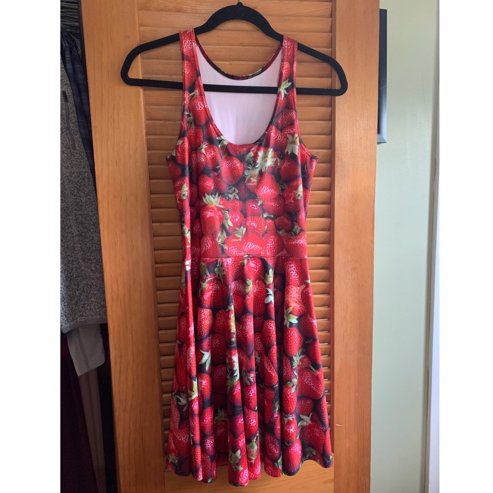 BlackMilk Reversible Skater Dress Strawberry